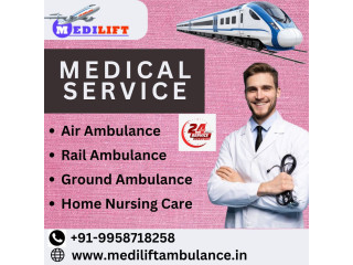 Medilift Train Ambulance in Guwahati offers swift patient shifting services