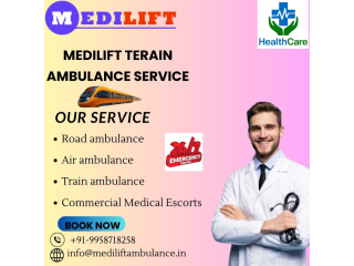 Medilift train ambulance in Ranchi provides a medical transport system.