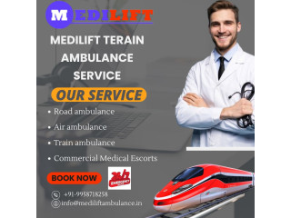 Medilift Train Ambulance Service in Guwahati is a medical train transit service for emergency