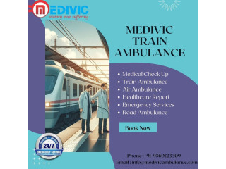 Medivic Train Ambulance Services in Guwahatiwith low-fare