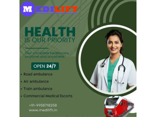 Medilift Train ambulance service in Dibrugarh provides a very easy transport service