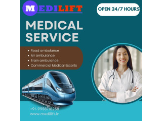 Medilift Train Ambulance Service in Lucknow emergency very easily transport service