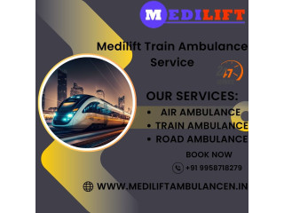 Travel by Medilift Train Ambulance with proper Medical Equipment in Raipur