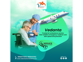 Vedanta Air Ambulance Services in Hyderabad ensures staff and health services on the air ambulance